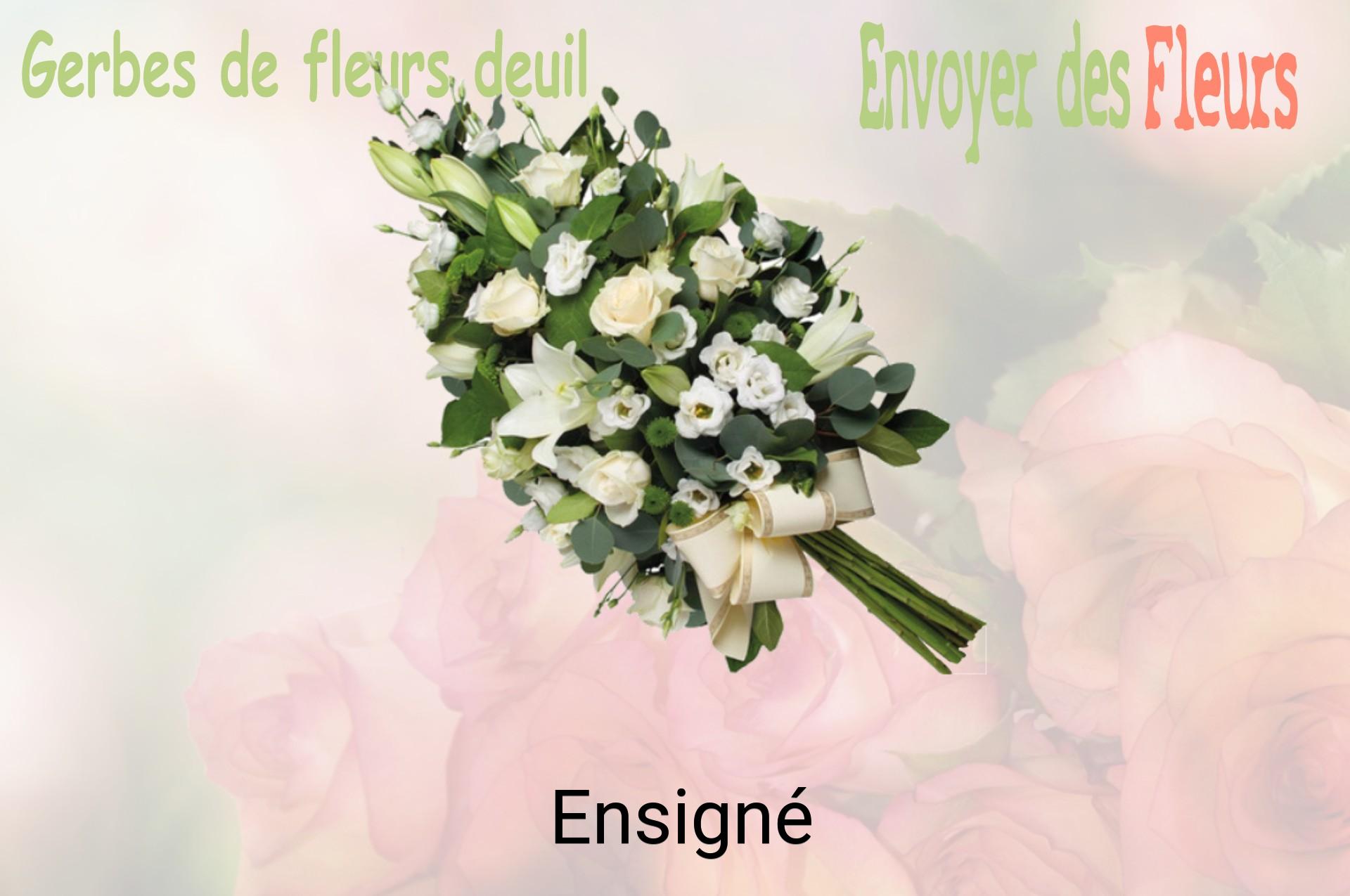 Gerbe de fleurs de deuil livrée à Ensigné